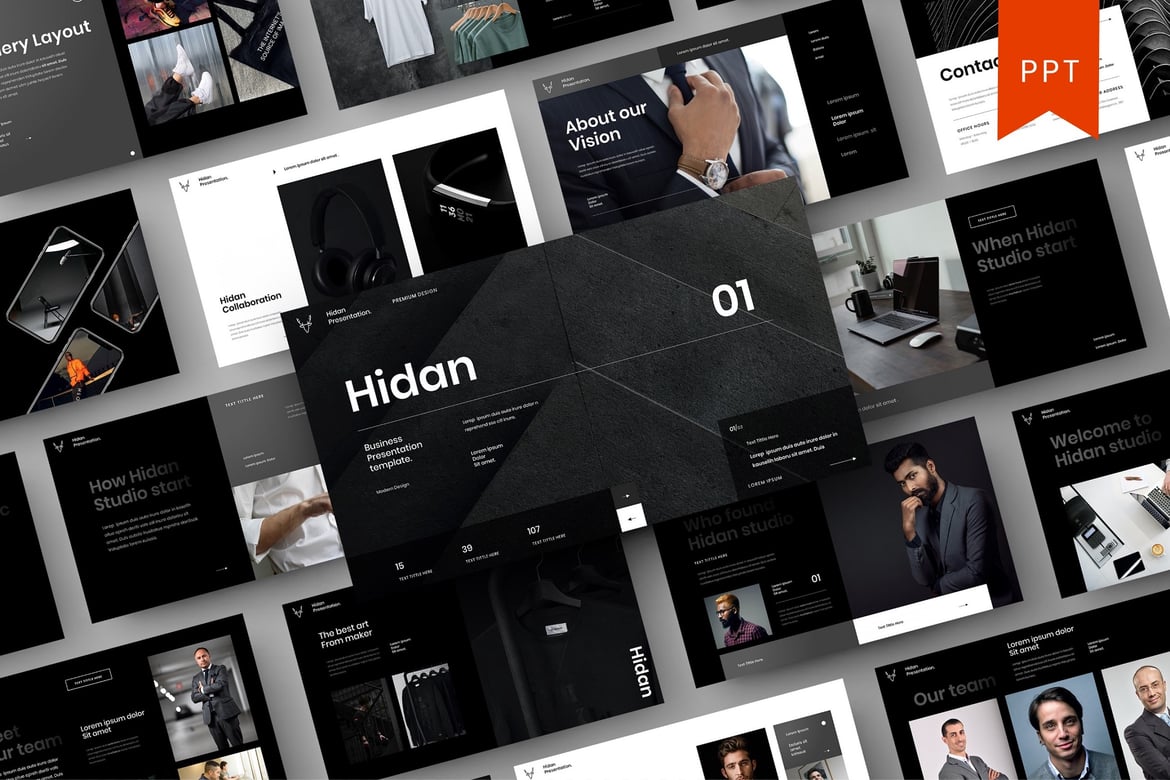 Hidan – Template PowerPoint Bisnis yang Menarik