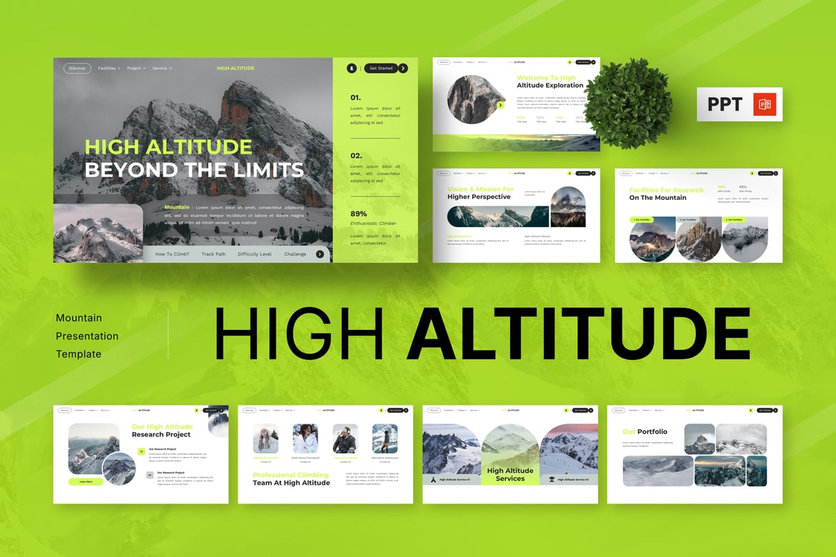 Template Presentasi Powerpoint Gunung - High Altitude