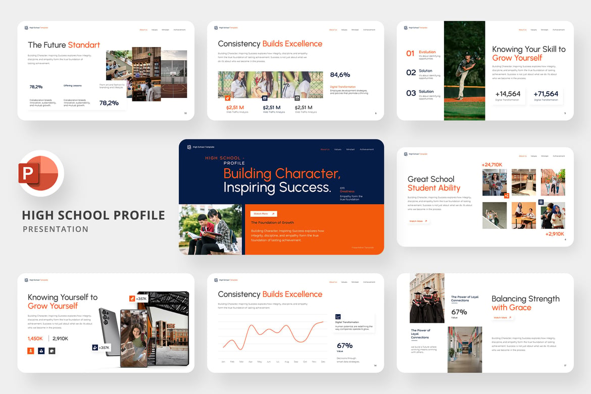 Template PowerPoint Profil Sekolah Menarik dan Profesional