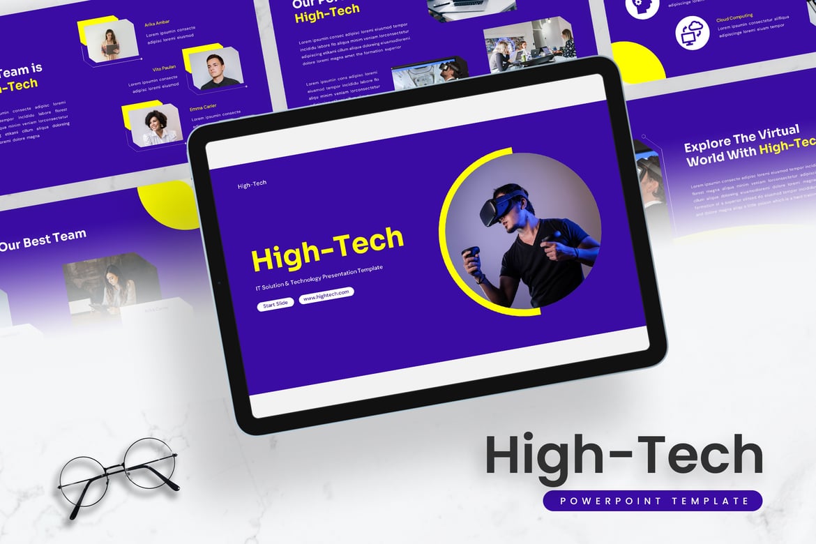 Template Presentasi PowerPoint Solusi IT Berteknologi Tinggi