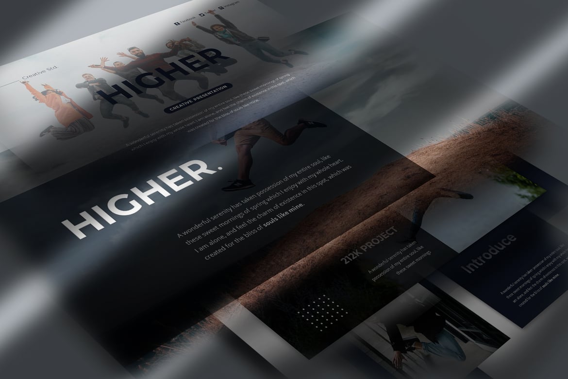 Higher - Template Presentasi PowerPoint Kreatif dan Modern