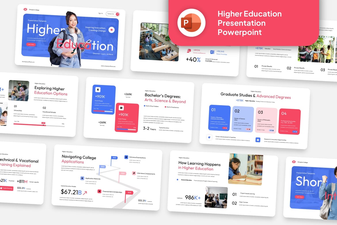 Template Presentasi PowerPoint Pendidikan Tinggi yang Kreatif dan Modern