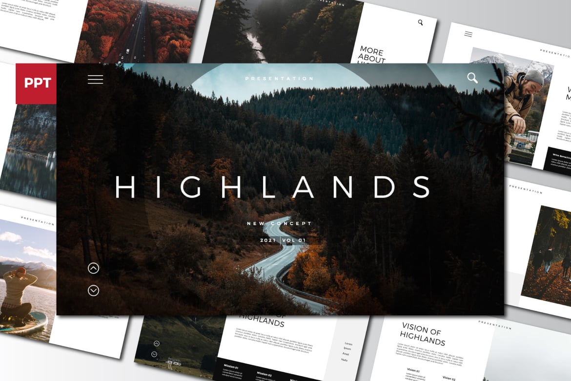 Template Powerpoint Highlands yang Menarik dan Profesional