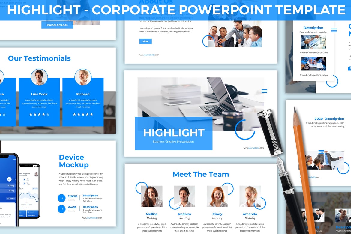 Template Powerpoint Corporate Highlight - Modern dan Minimalis