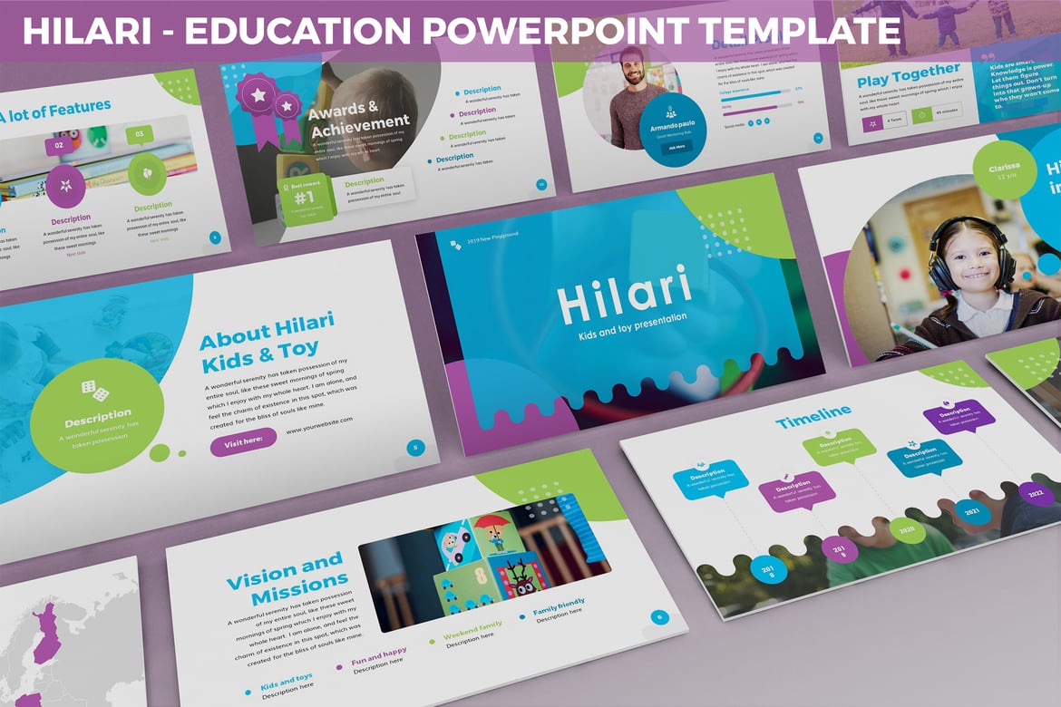 Template Presentasi Pendidikan Hilari - Kreatif dan Menarik