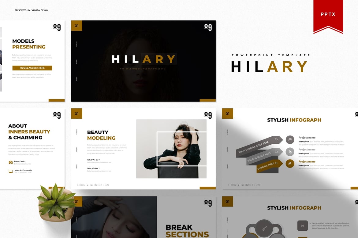 Hilary | Template Presentasi PowerPoint Modern