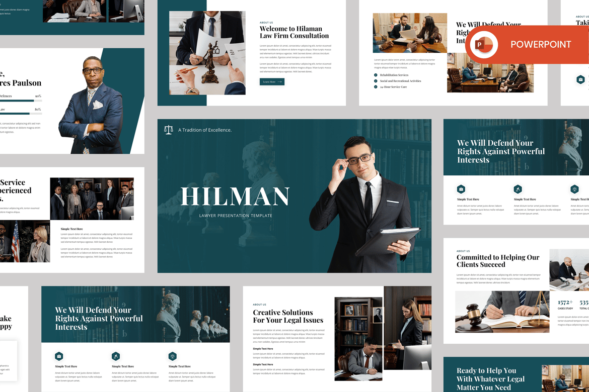 Template PowerPoint Hilman untuk Pengacara yang Modern dan Profesional