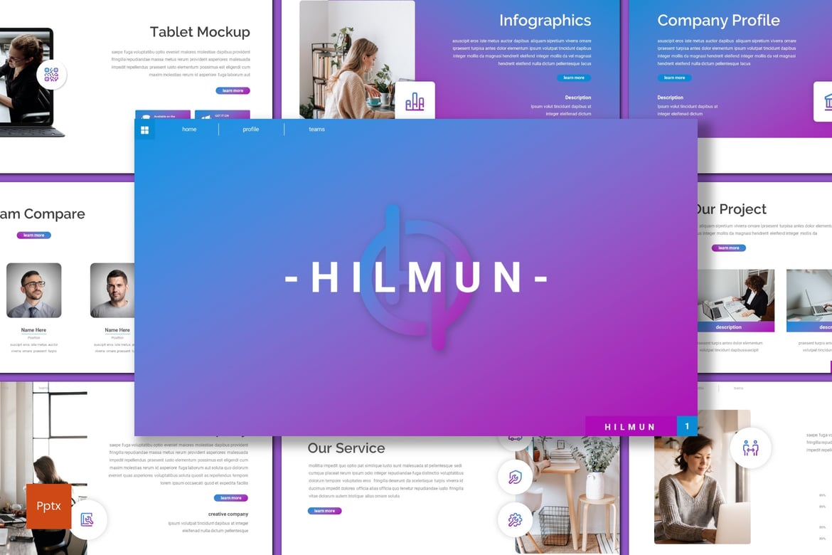 Hilmun - Template Powerpoint Bisnis yang Kreatif dan Minimalis