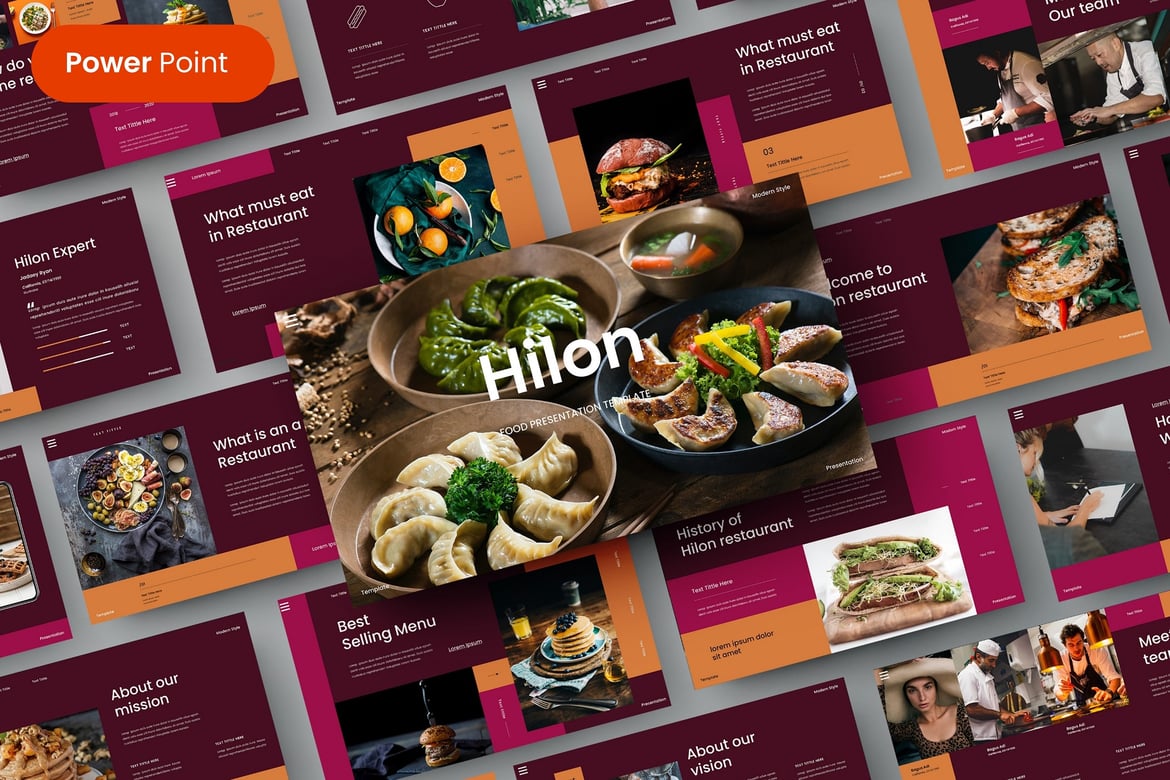 Hilon – Template PowerPoint Bisnis Makanan yang Menarik