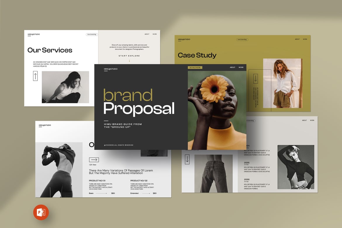 Template Presentasi Proposal Merek Himu yang Elegan dan Profesional