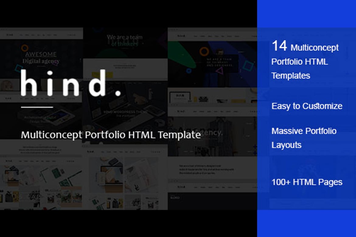 Hind - Template Website Portofolio Multi-Konsep yang Menawan