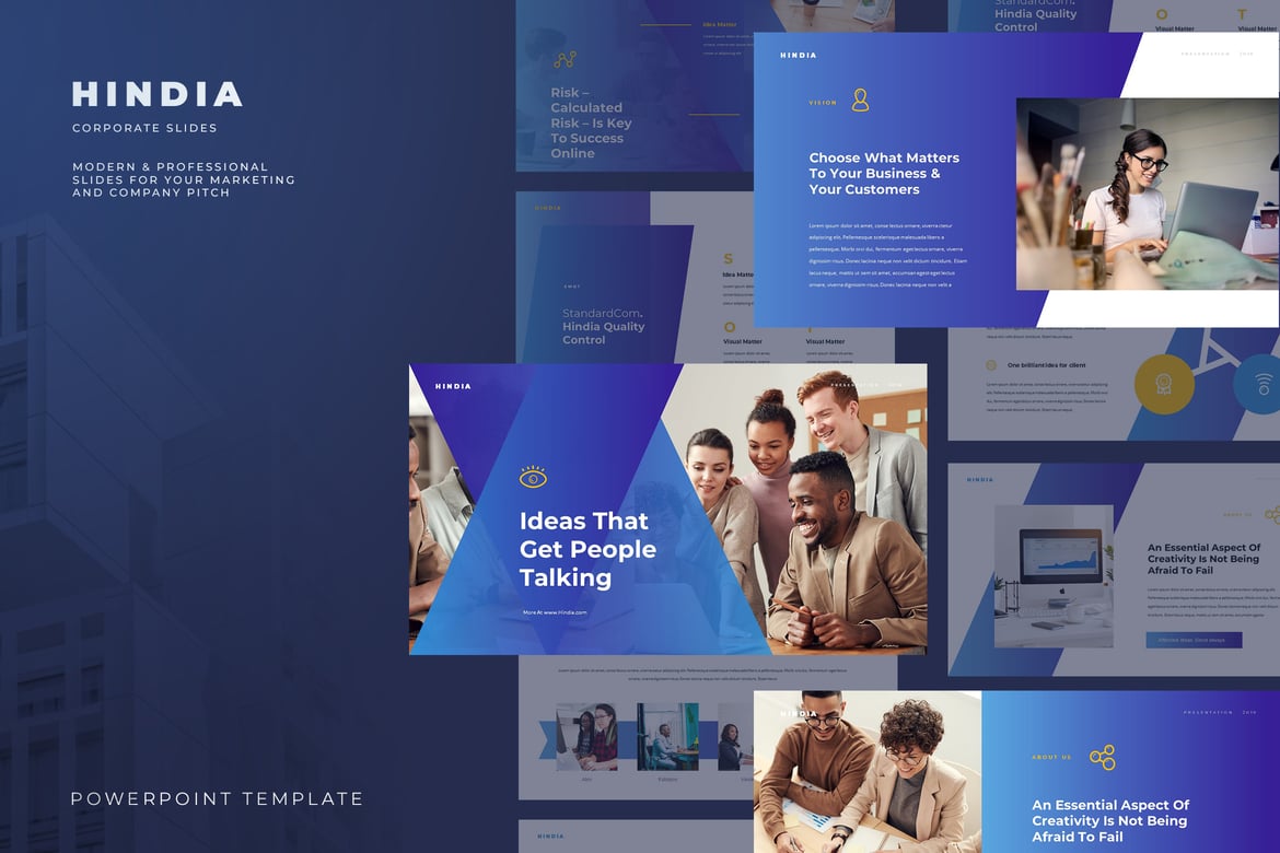 Template Presentasi Powerpoint Hindia - Gaya Korporat yang Menarik