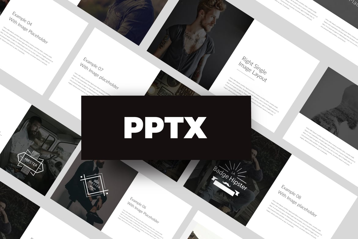 Template Presentasi Stylish dan Minimalis - Hipster PowerPoint
