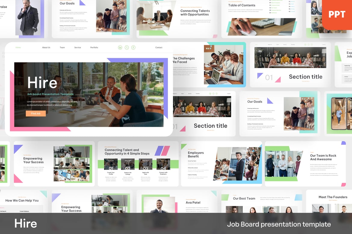 Template Presentasi PowerPoint Job Board yang Menarik untuk Rekrutmen