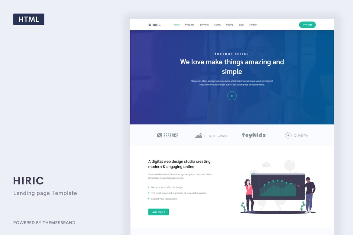 Hiric - Template Website Landing Page Bootstrap 5 yang Menarik