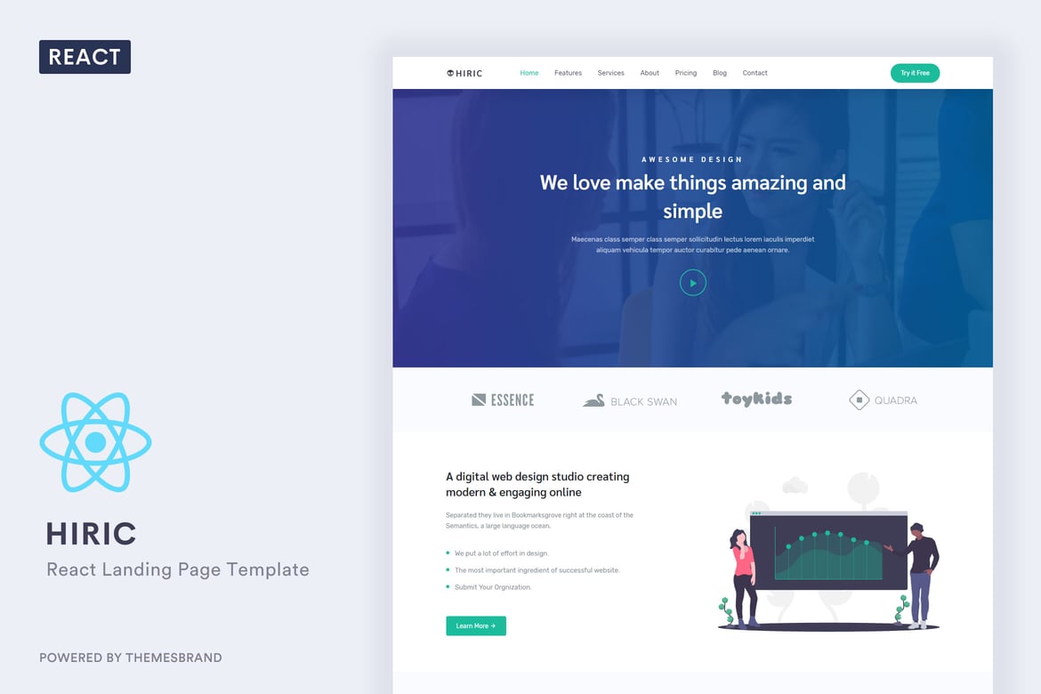 Hiric - Template Website Landing Page Responsif