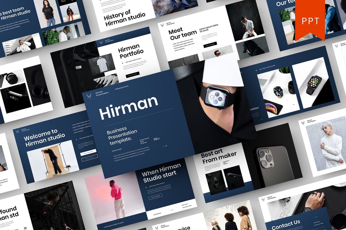 Hirman – Template PowerPoint Bisnis yang Menarik