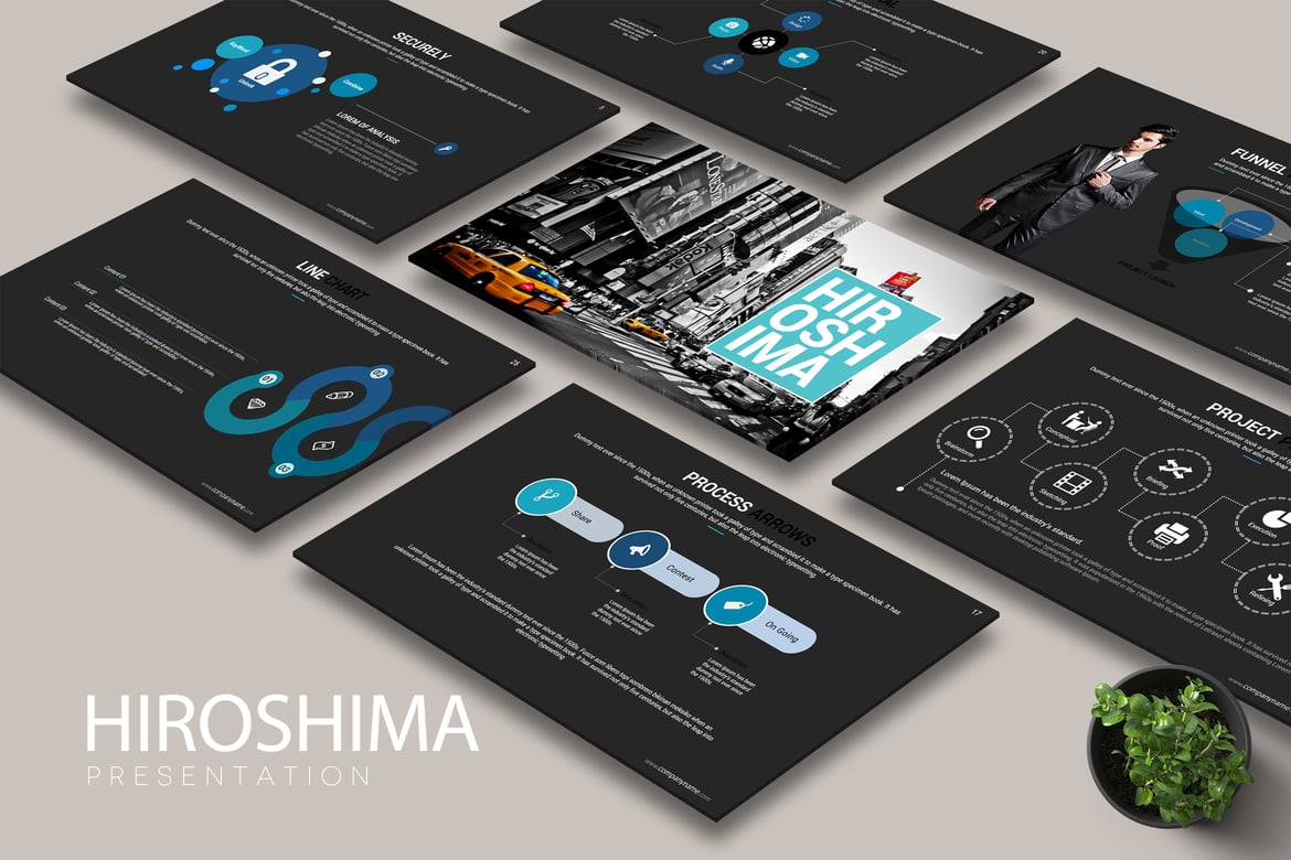 Template PowerPoint Hiroshima: Presentasi Kreatif yang Menarik