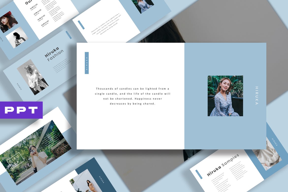 Template Presentasi PowerPoint Hiruka yang Modern dan Stylish
