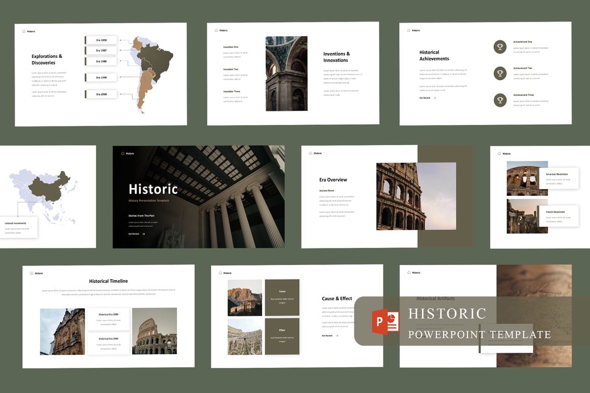 Template PowerPoint Sejarah yang Menarik dan Profesional