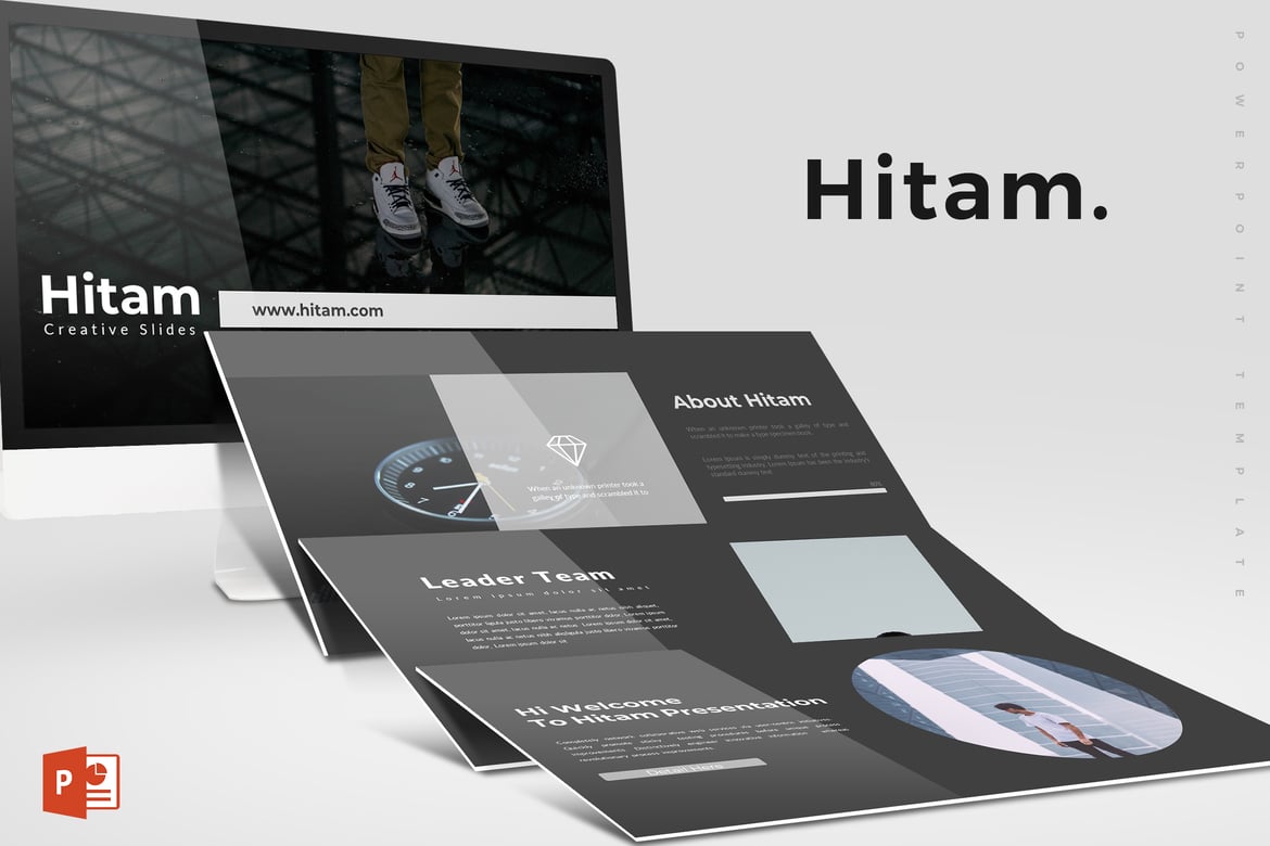 Template Presentasi PowerPoint Hitam yang Elegan dan Multifungsi