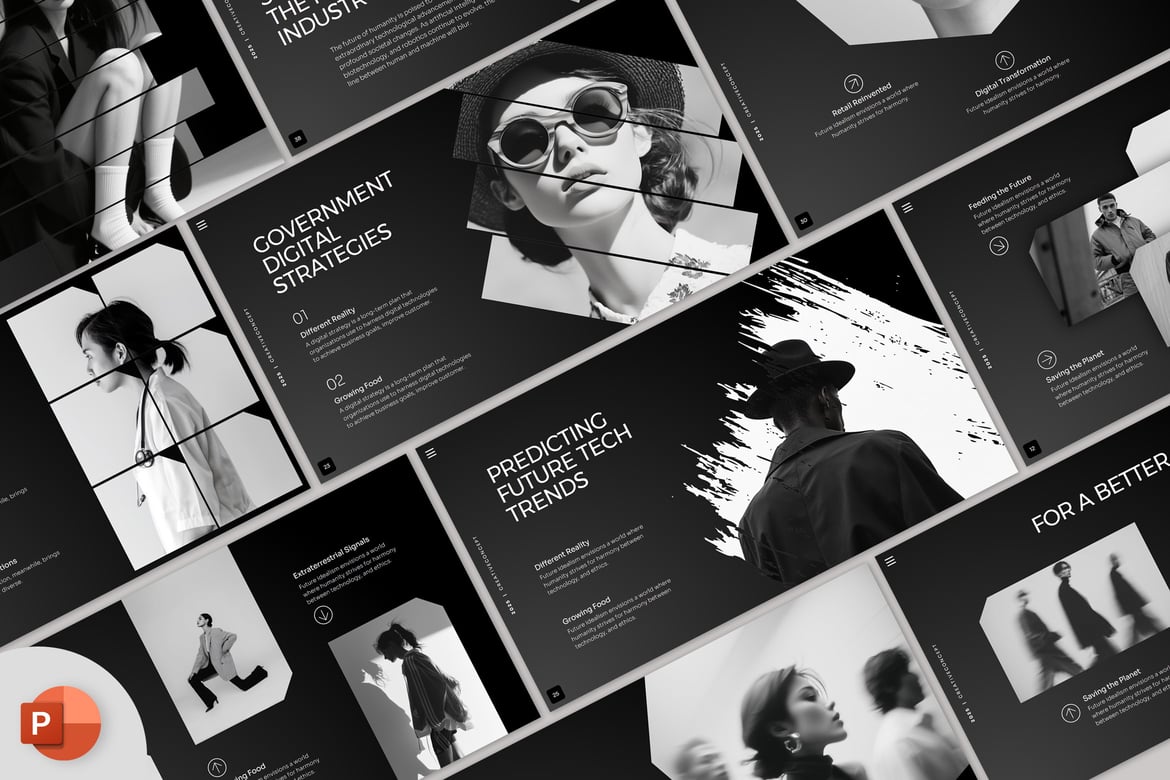 Template PowerPoint Hitam yang Menarik dan Mudah Disesuaikan