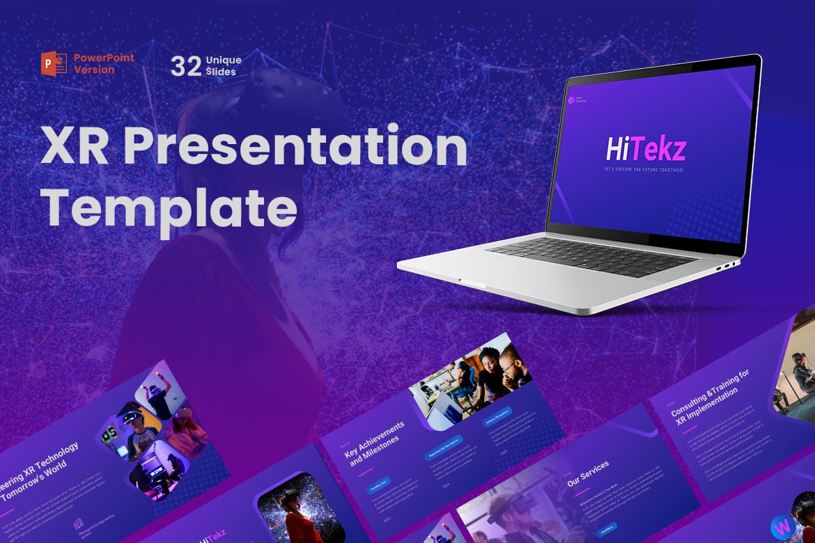 HiTekz - Template PowerPoint Presentasi XR yang Memukau