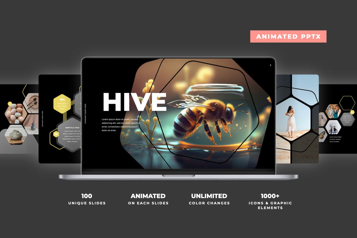 Template PowerPoint Animasi Hive yang Menakjubkan