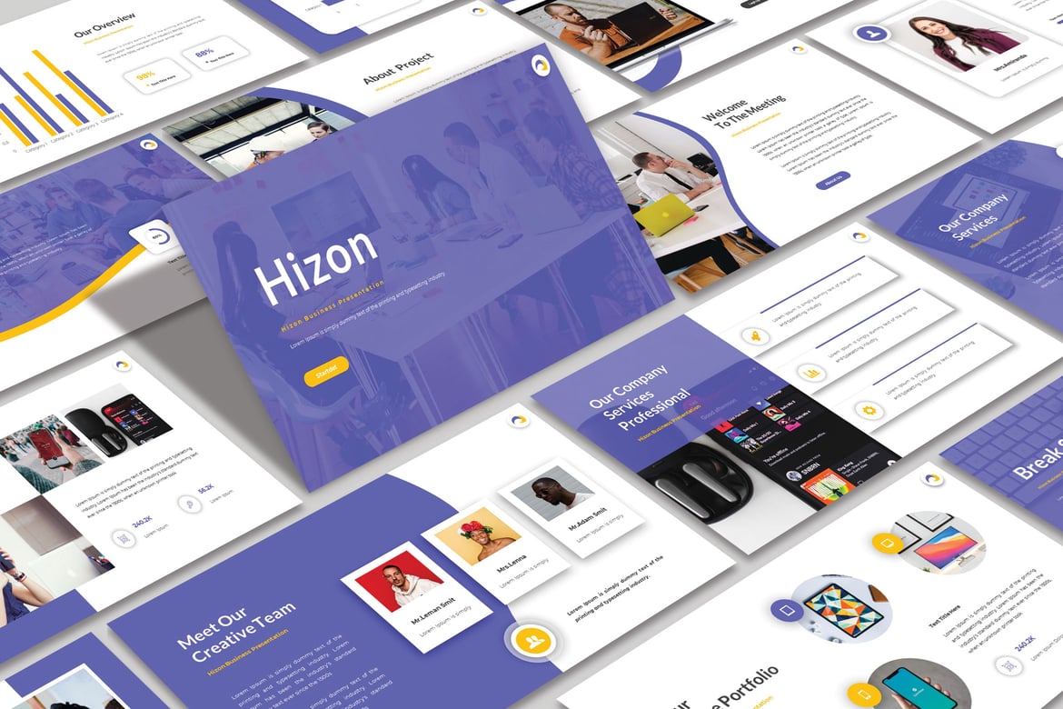 HIZON - Template PowerPoint Bisnis Modern dan Kreatif