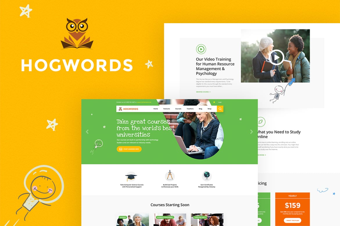Hogwords - Tema WordPress Pusat Pendidikan yang Modern dan Fleksibel