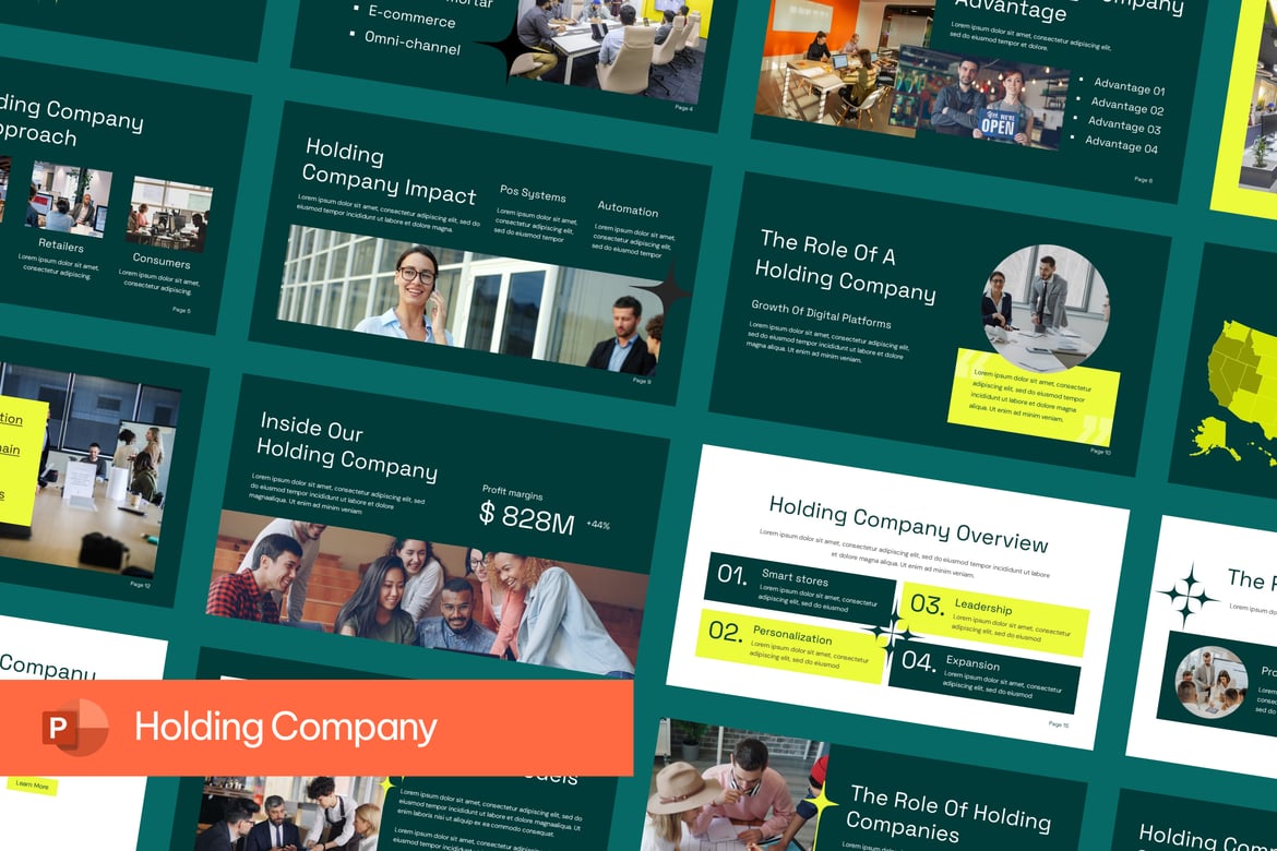 Template Presentasi Perusahaan Holding yang Profesional dan Menarik