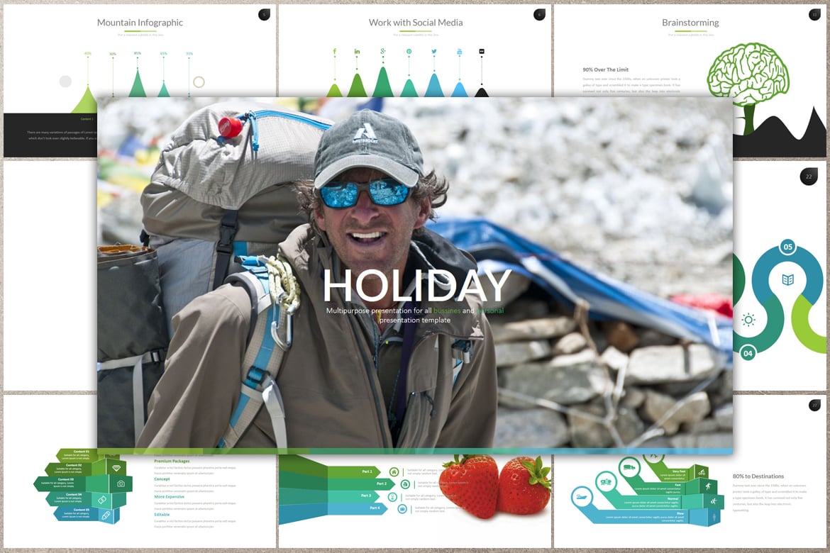 Template PowerPoint Liburan yang Kreatif dan Menarik