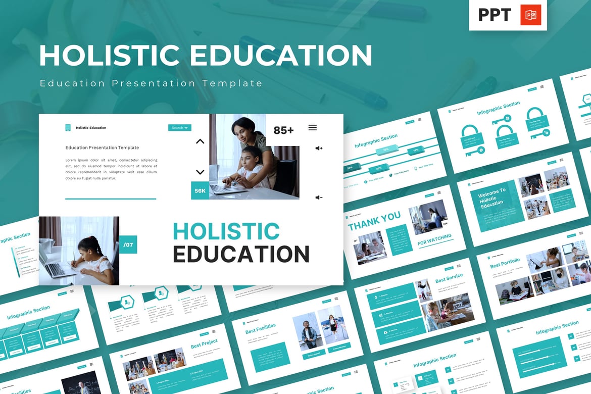 Template Presentasi Pendidikan Holistik yang Menarik dan Profesional