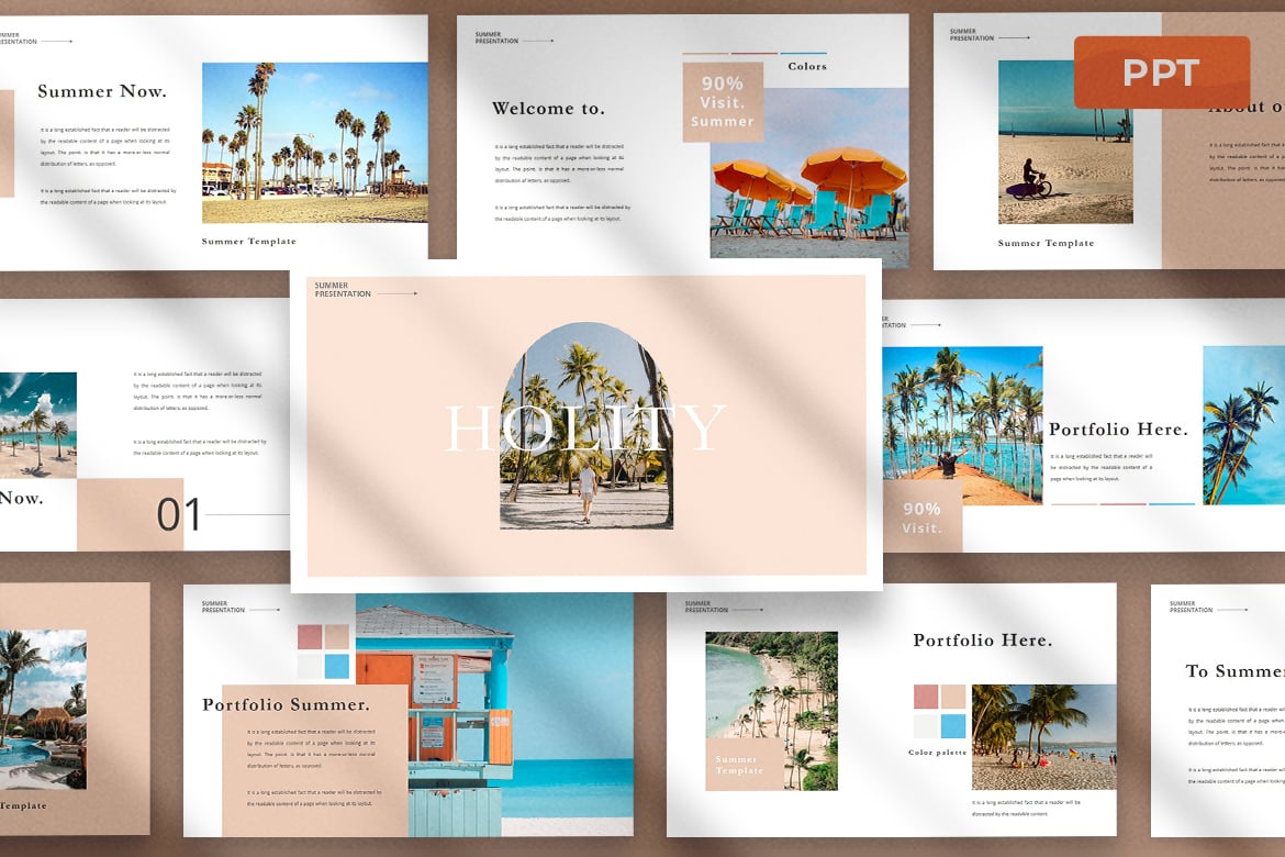 Holity - Template Presentasi PowerPoint Minimalis dan Elegan