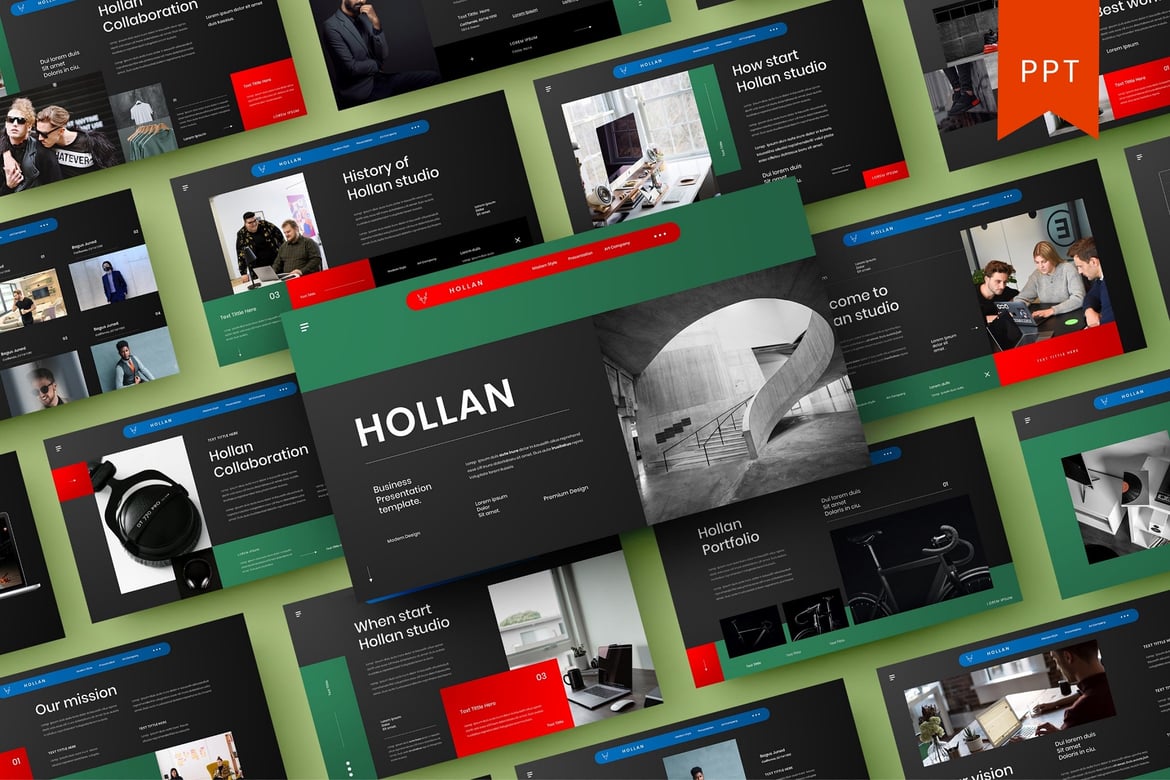 Hollan – Template PowerPoint Bisnis yang Menarik