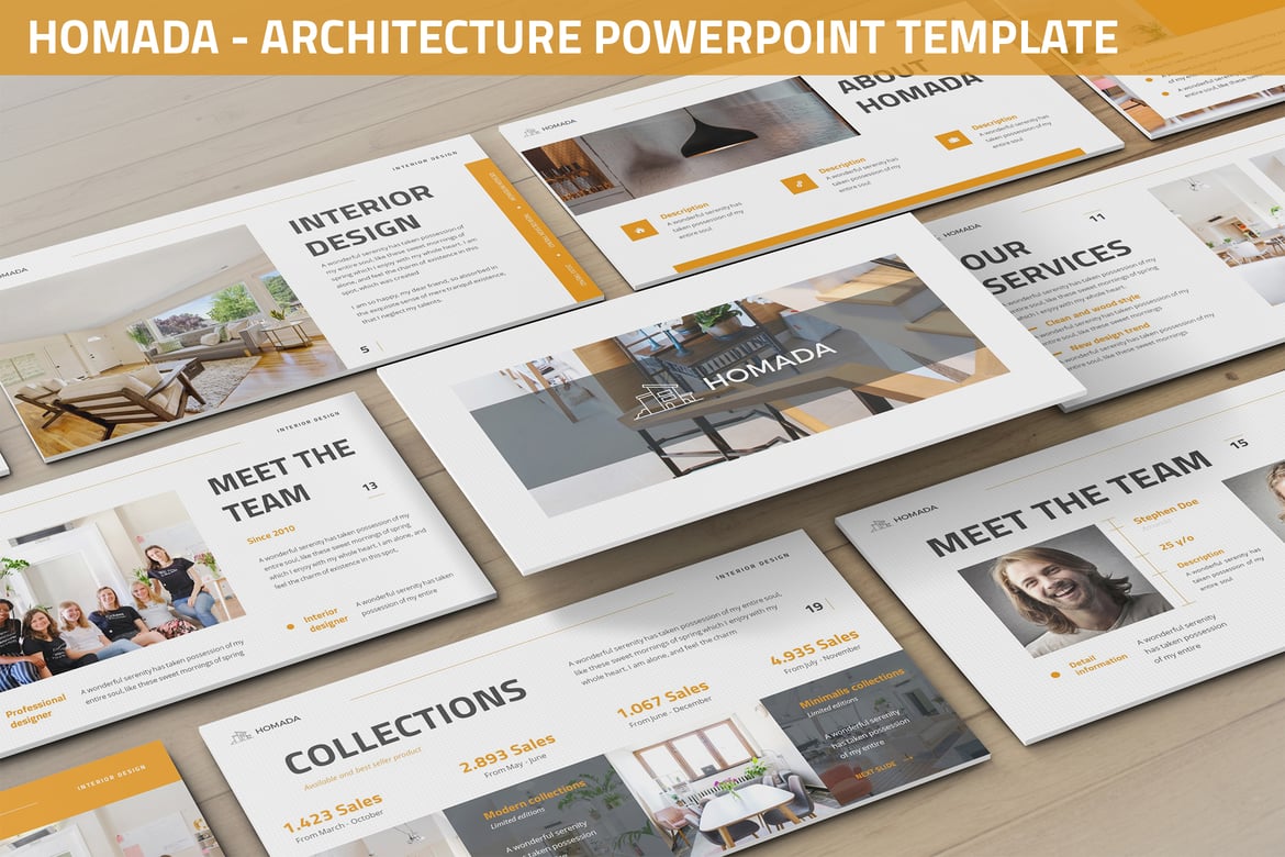 Template Presentasi PowerPoint Homada - Desain Arsitektur Modern