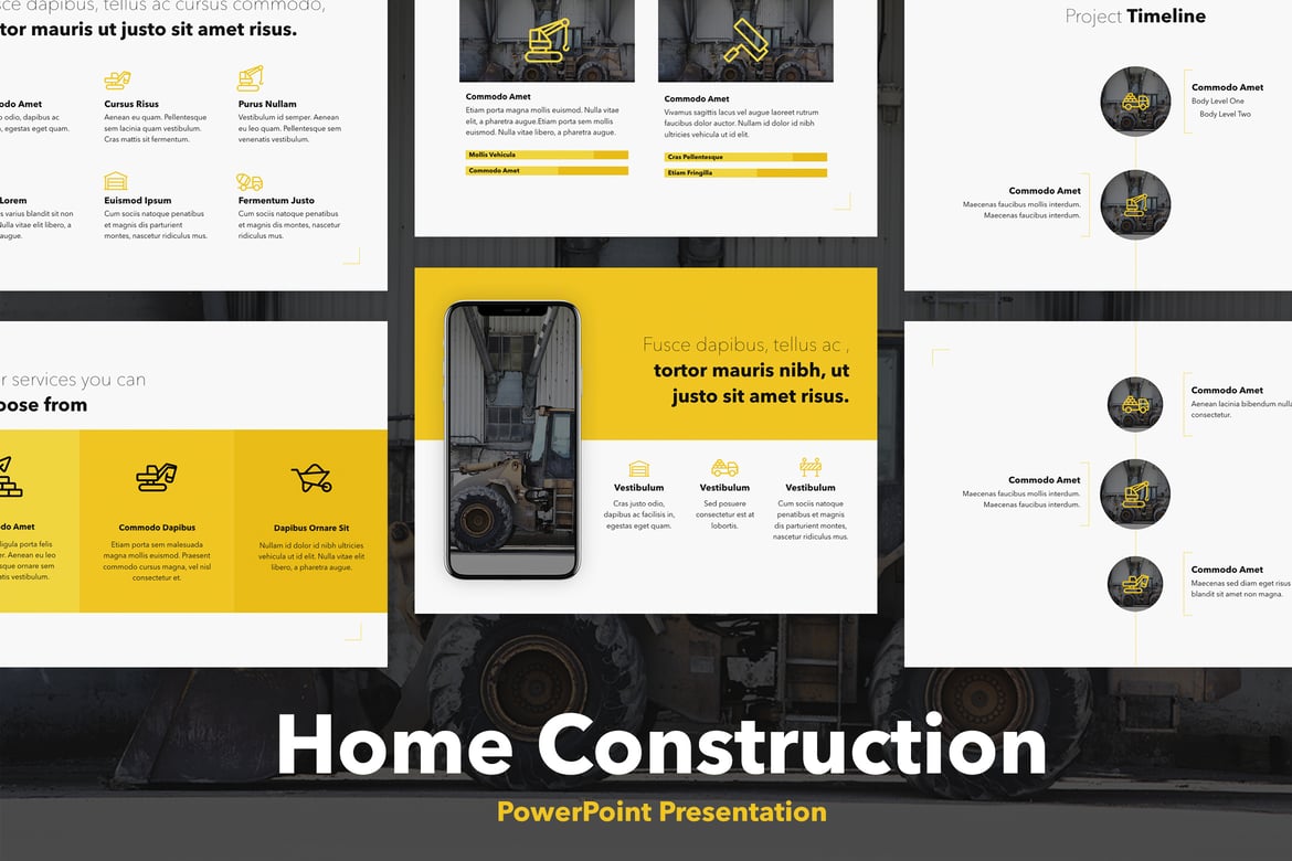 Template PowerPoint Konstruksi Rumah yang Profesional dan Modern
