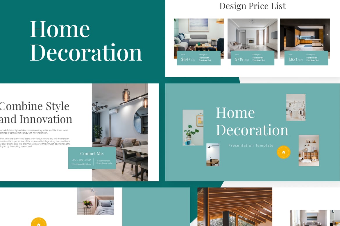Template Presentasi PowerPoint Dekorasi Rumah yang Modern dan Menarik