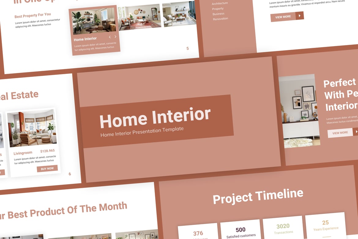 Template Presentasi PowerPoint Furnitur Interior Modern