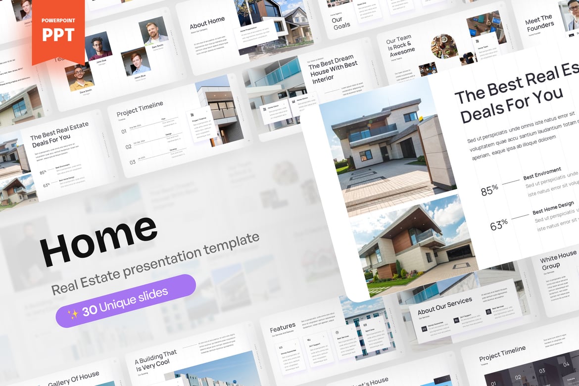 Template Presentasi PowerPoint Real Estate yang Menarik dan Profesional