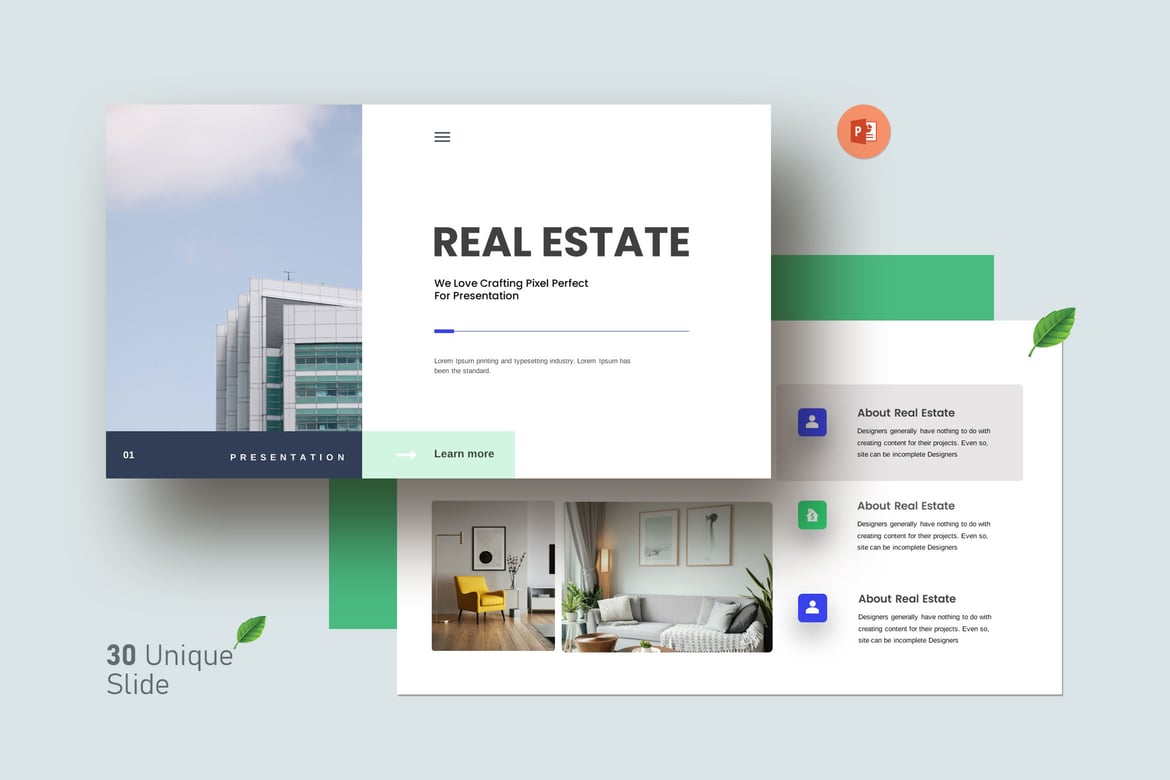 Template Presentasi PowerPoint Real Estate yang Profesional dan Modern