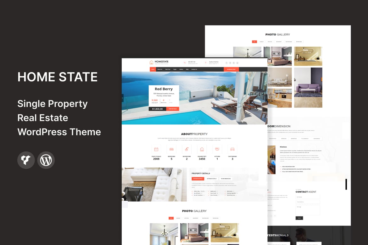 HOME STATE - Tema WordPress Properti Tunggal yang Menarik