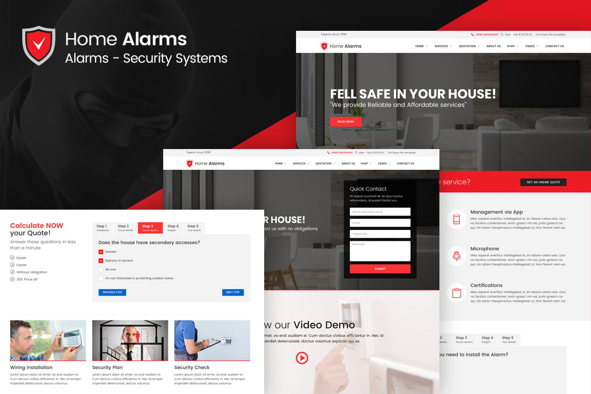 Template Website Keamanan Rumah - Sistem Alarm dan Pengawasan