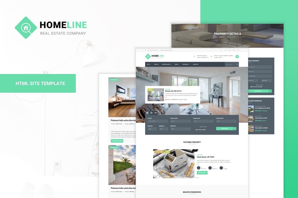 Homeline - Template Website Real Estate Modern dan Unik