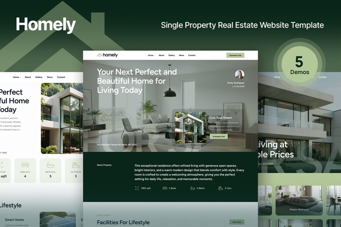 Homely - Template Website Real Estate untuk Properti Tunggal yang Menawan