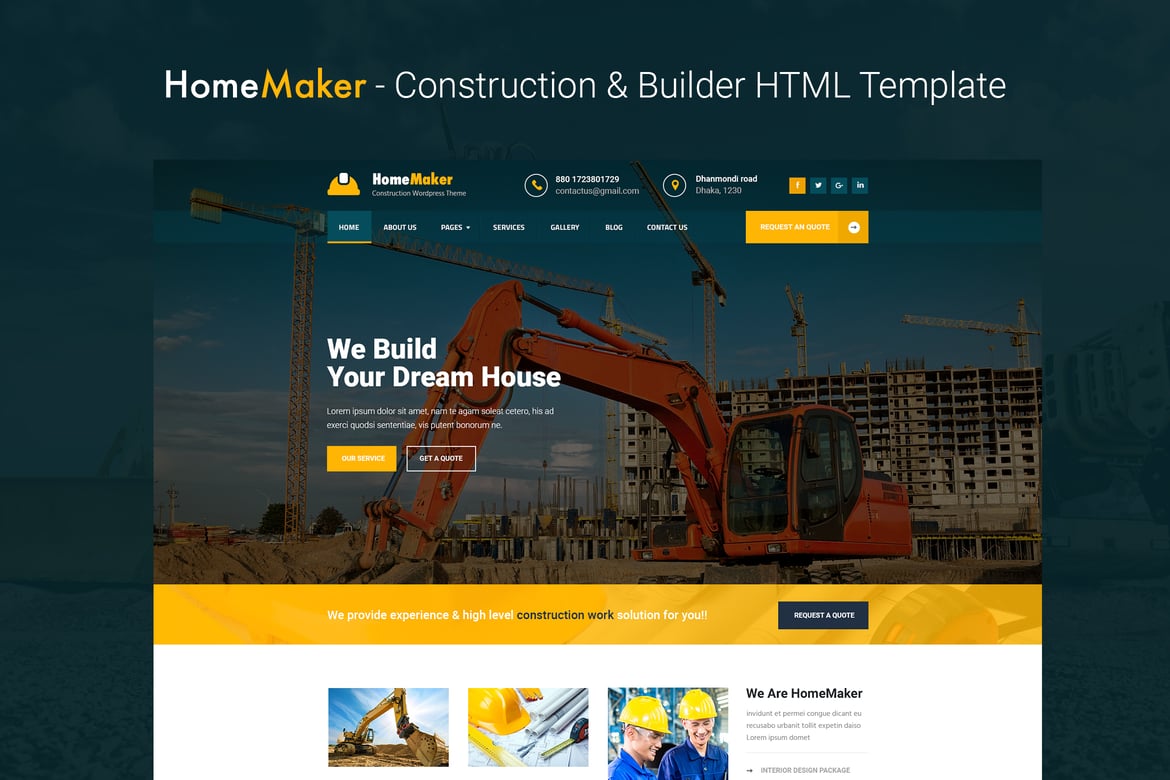 HomeMaker - Template Website untuk Perusahaan Konstruksi dan Builder