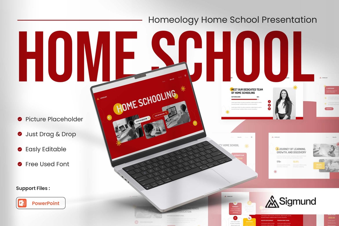 Template Presentasi PowerPoint Homeology untuk Sekolah di Rumah