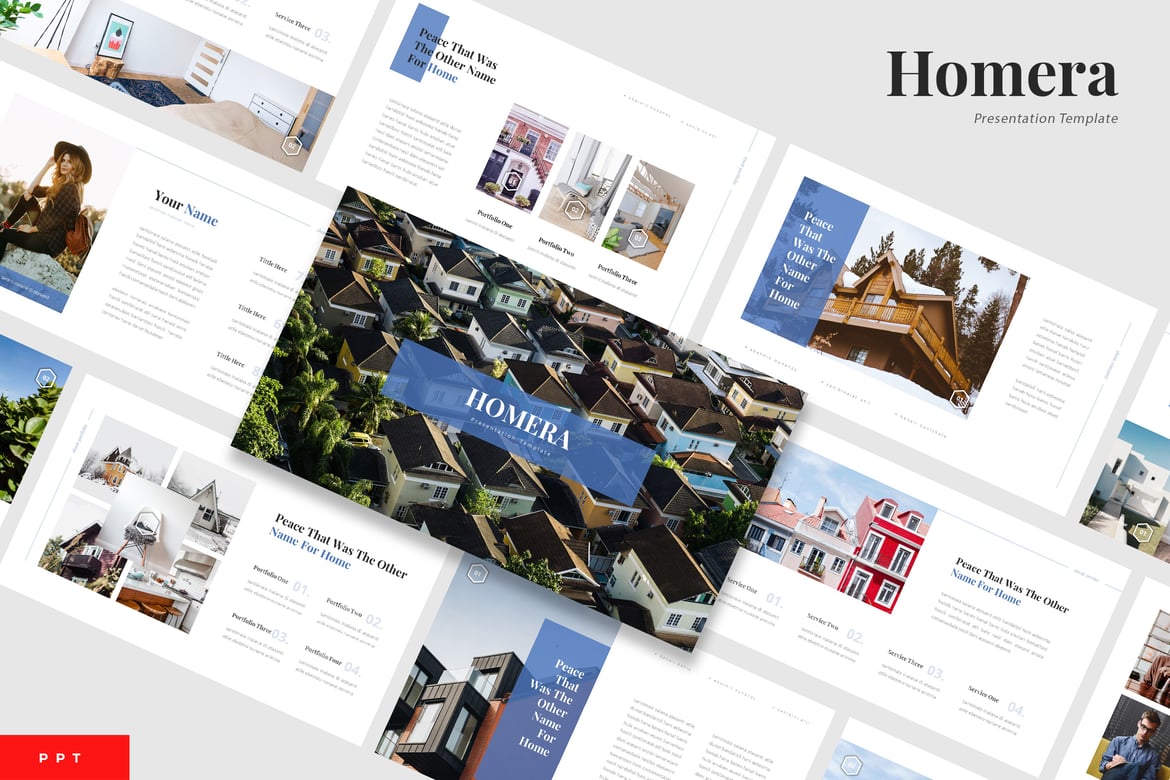 Template Presentasi Real Estate Homera yang Menawan