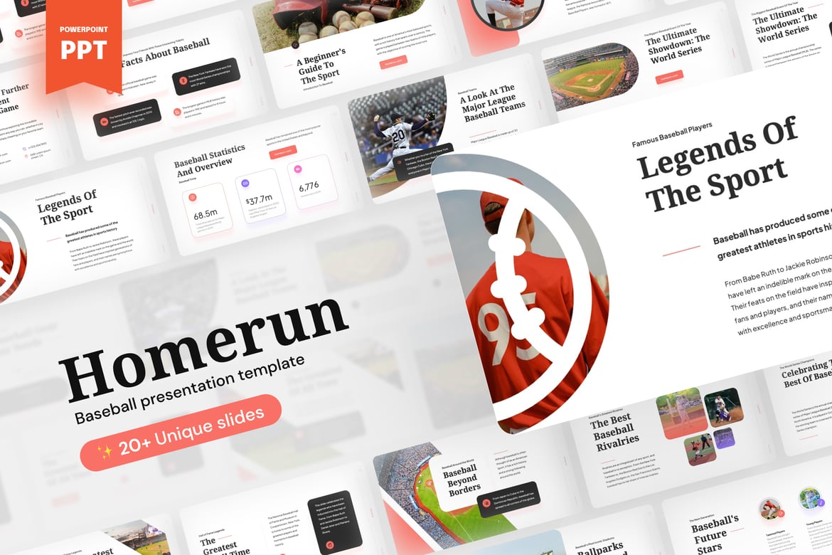 Homerun - Template Presentasi PowerPoint Baseball yang Menarik
