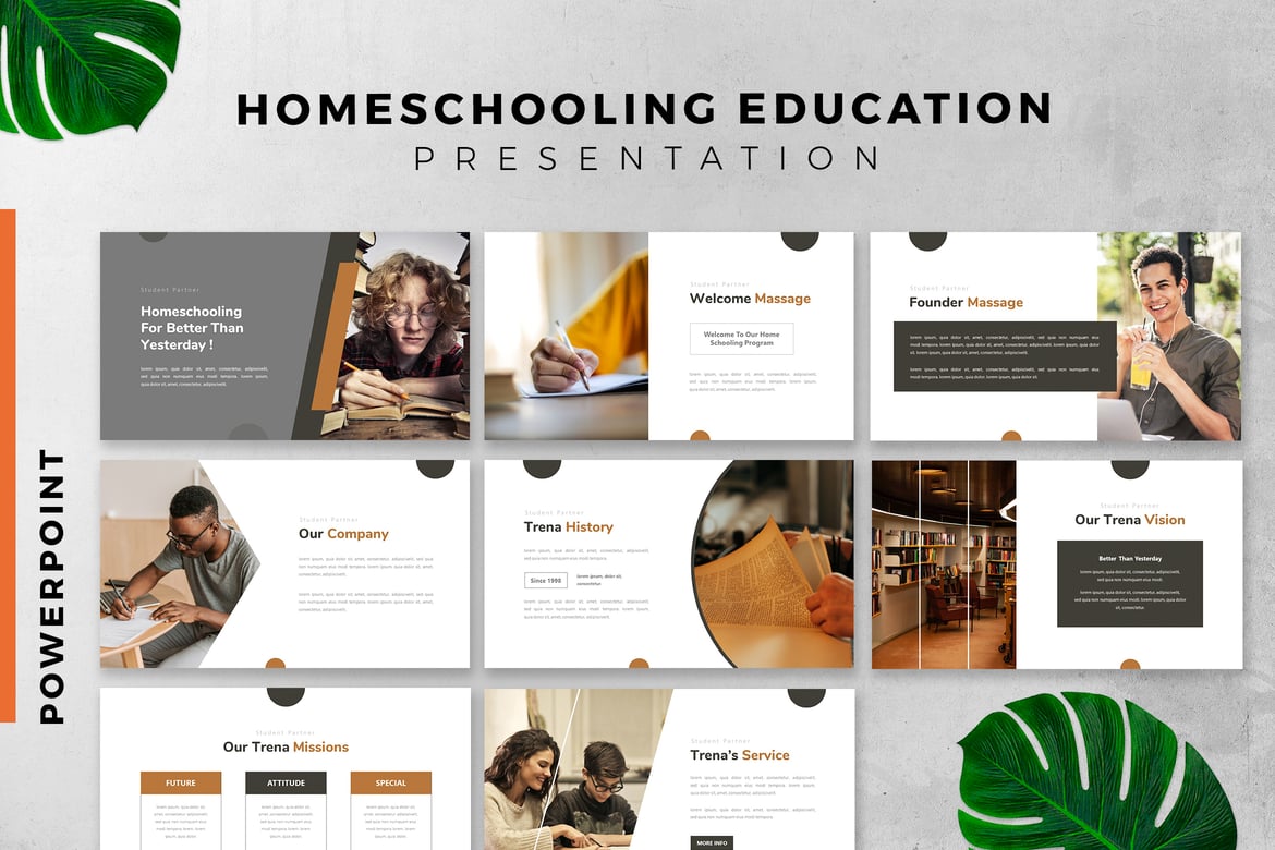 Template PowerPoint Homeschooling dan Pendidikan yang Menarik